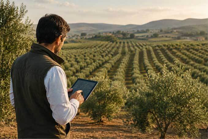Técnico agrícola analizando el potencial productivo de una finca